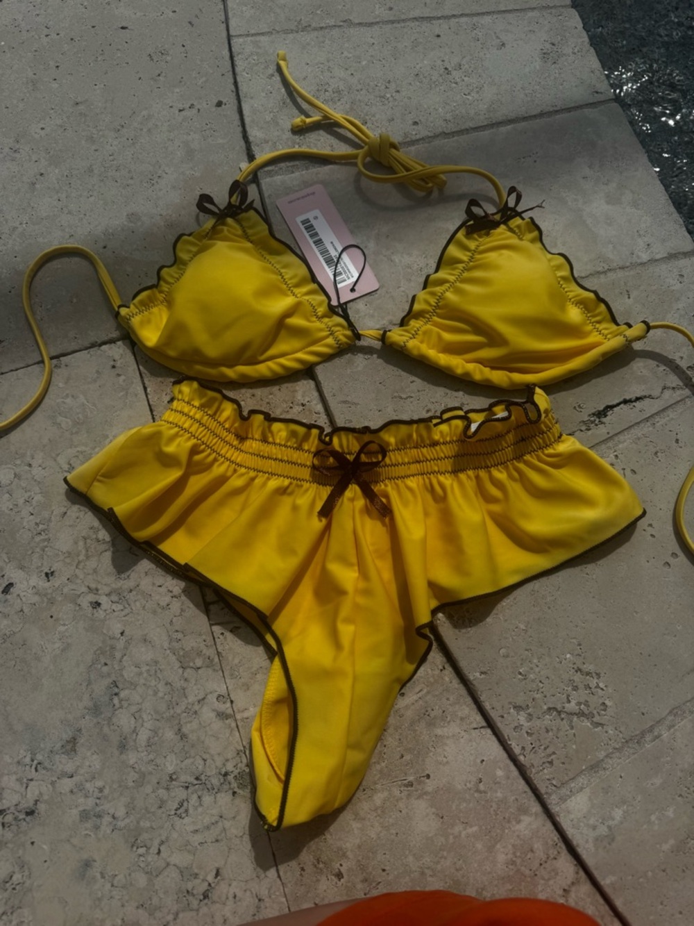 NWT Yellow Ruffle Bikini Set - MICAS